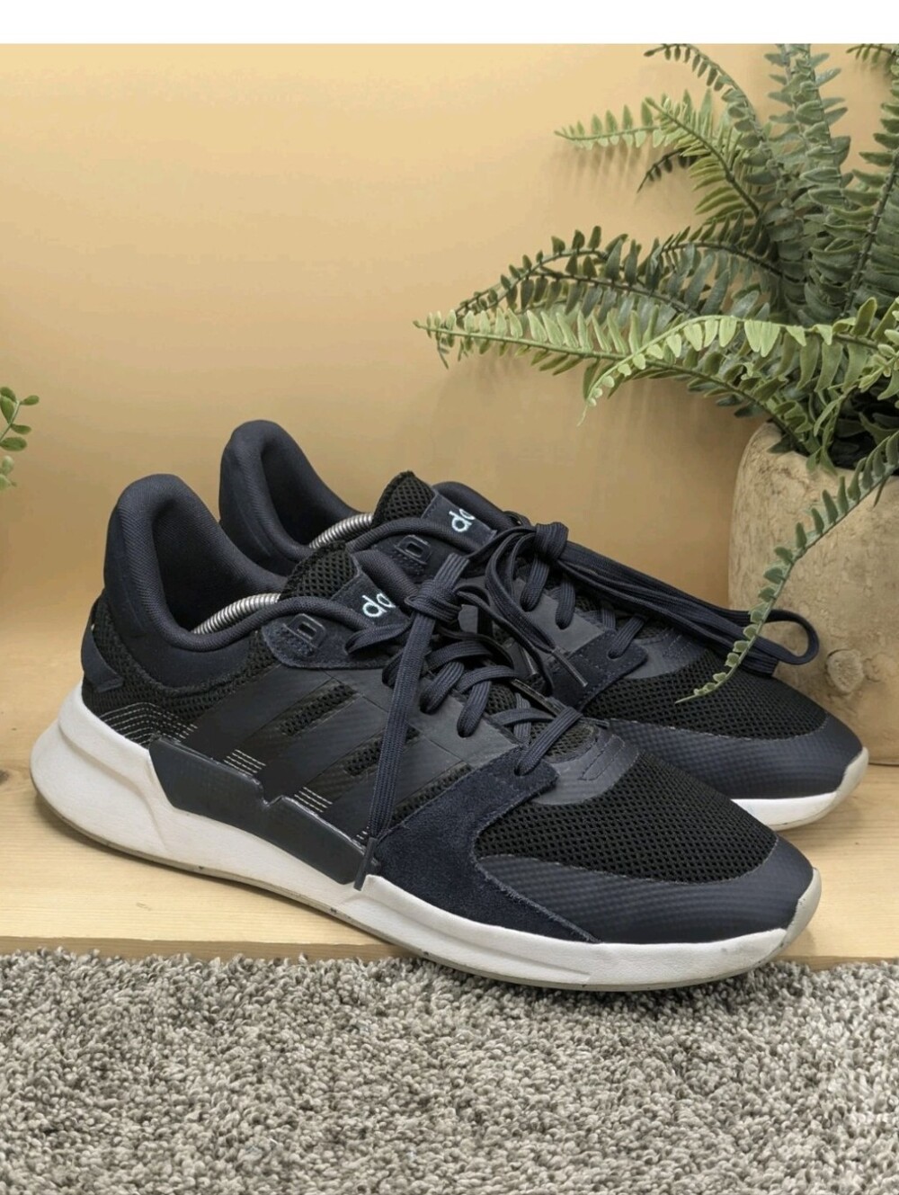 Adidas Run 90 Mens Size 12 Shoes Blue Workout Running Work Travel Sneakers